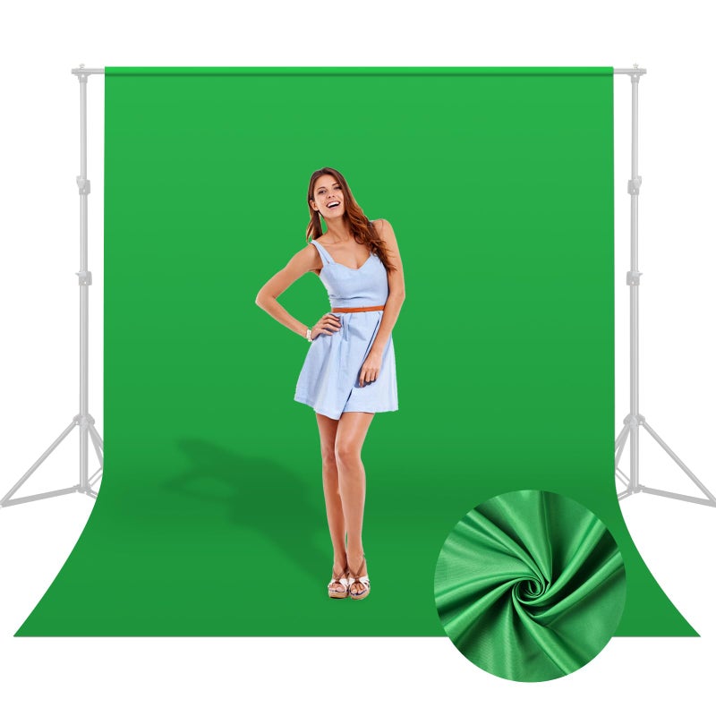 UTEBIT 5x6.5ft Green Screen Backdrop, Photography Backdrop Chroma Key Small Greenscreen Sheet Background for Streaming, Zoom Meeting, PS Keying, Video Creation, Studio Portrait Shoots (Backdrop Only) - Image 1